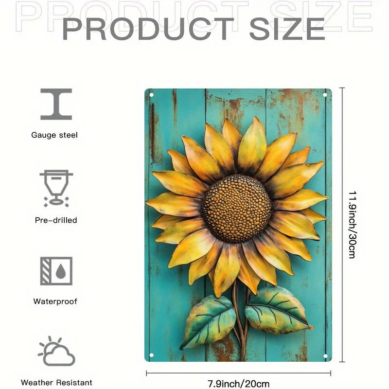 Charming Sunflower Vintage Metal Sign