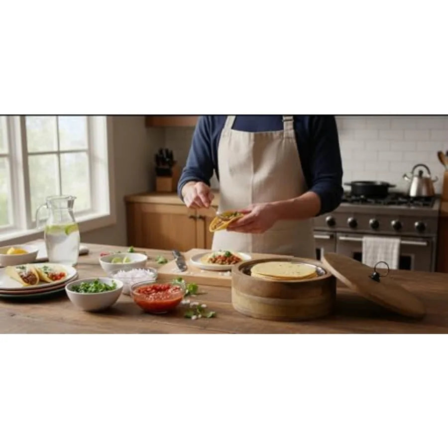 Wooden Tortilla Warmer Basket