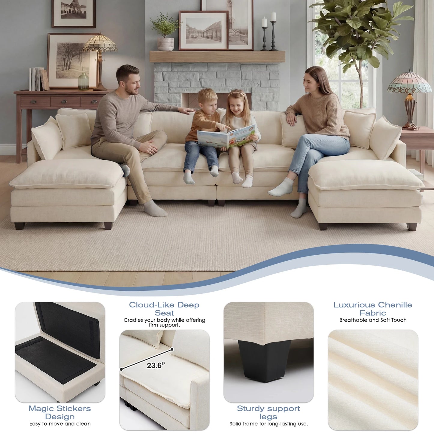 Sectional Sofa with Ottoman