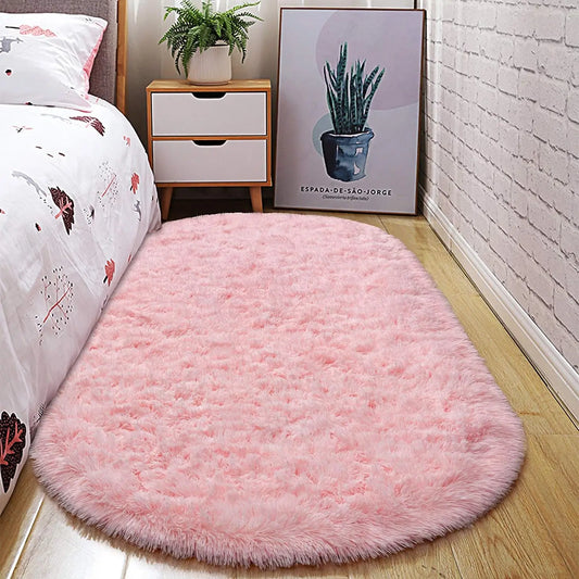 Oval Fluffy Soft Area Rugs