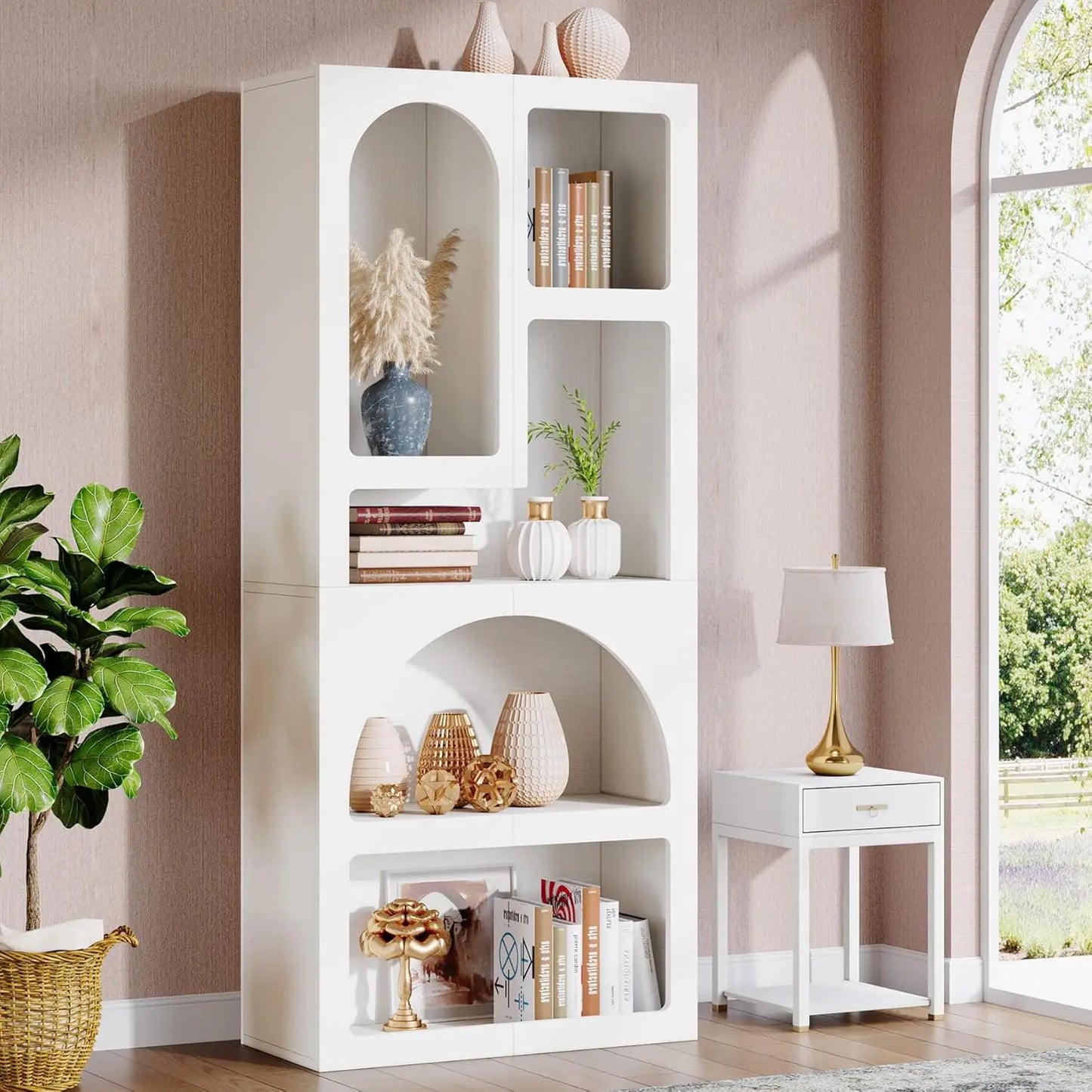 70.87" Tall Geometric Bookshelf