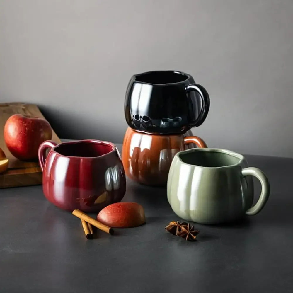 Elegant Pumpkin Pearl Coffee Mugs