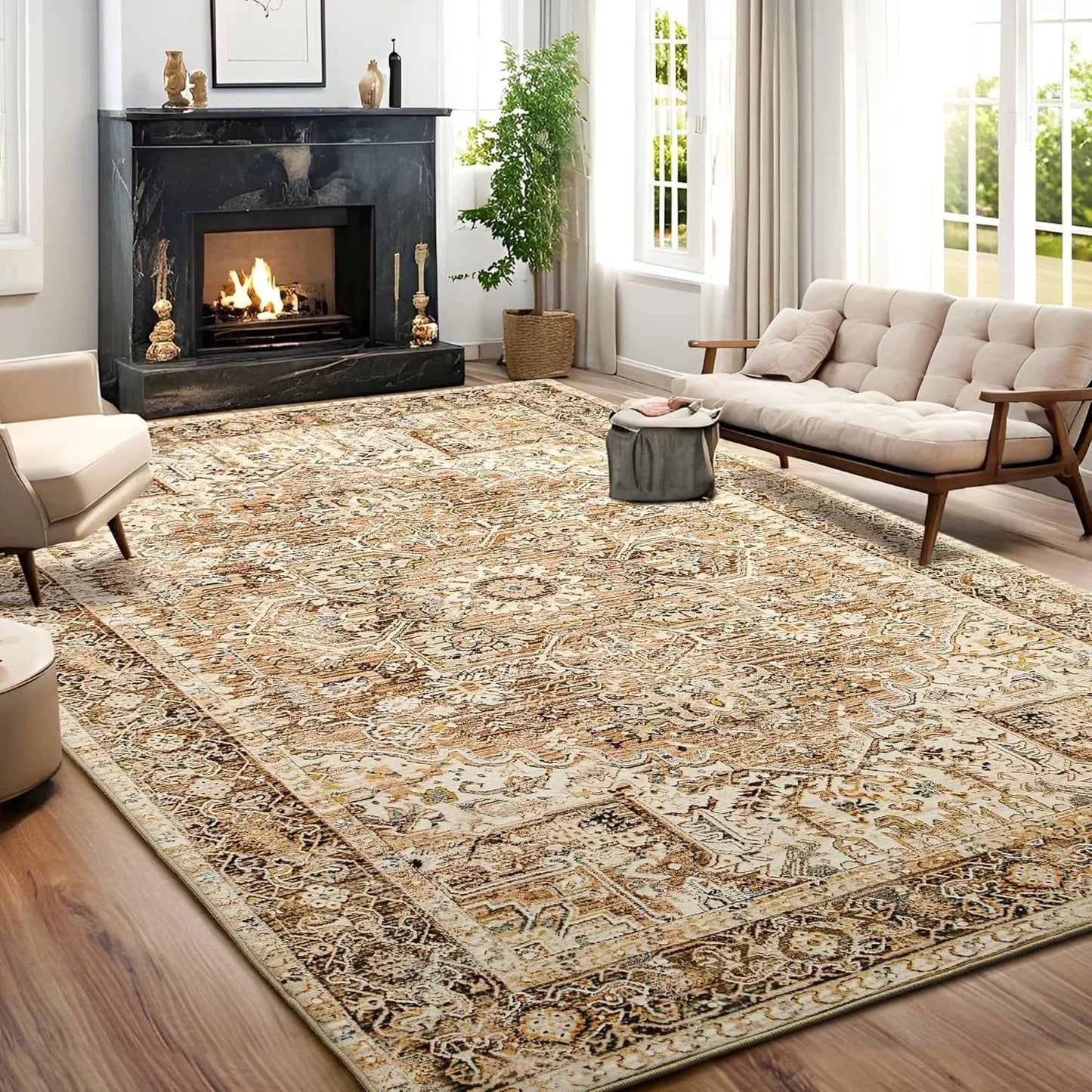 Faux Cashmere Vintage Printed Rug