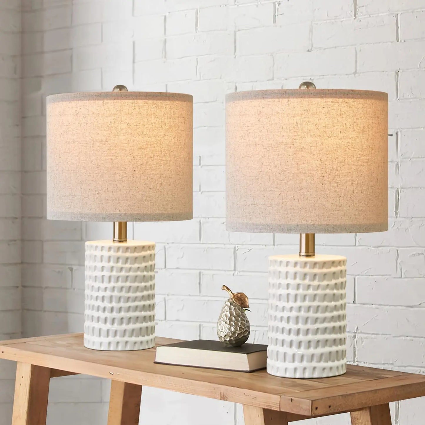 Modern Accent Ceramic Table Lamp Set of 2