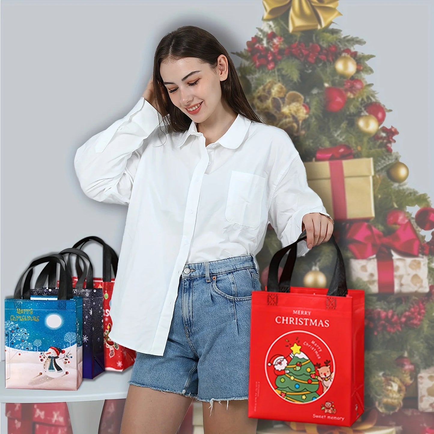 Large Reusable Christmas Gift Bags