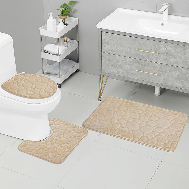 Three-piece Bathroom Mat Set