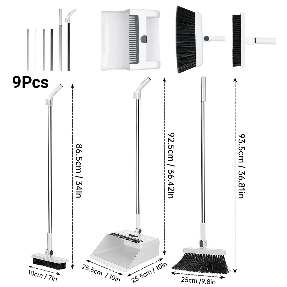 3in 1 Broom Dustpan Set