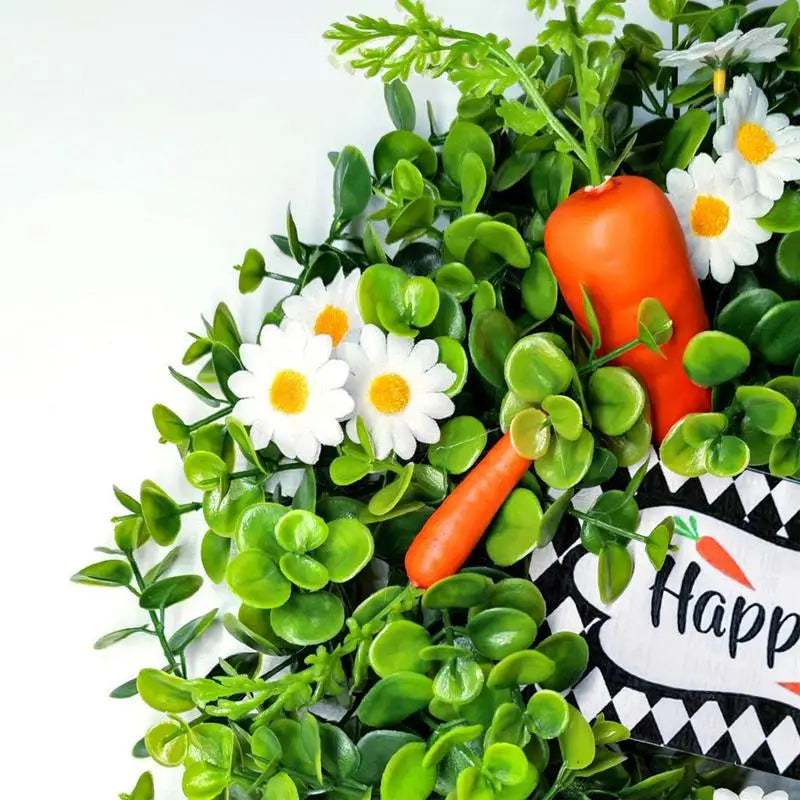 Carrot And Daisy Outdoor Wreath