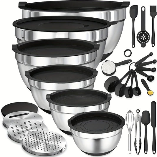 Stainless Steel Mixing Bowl/gadget Set