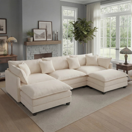 Sectional Sofa with Ottoman