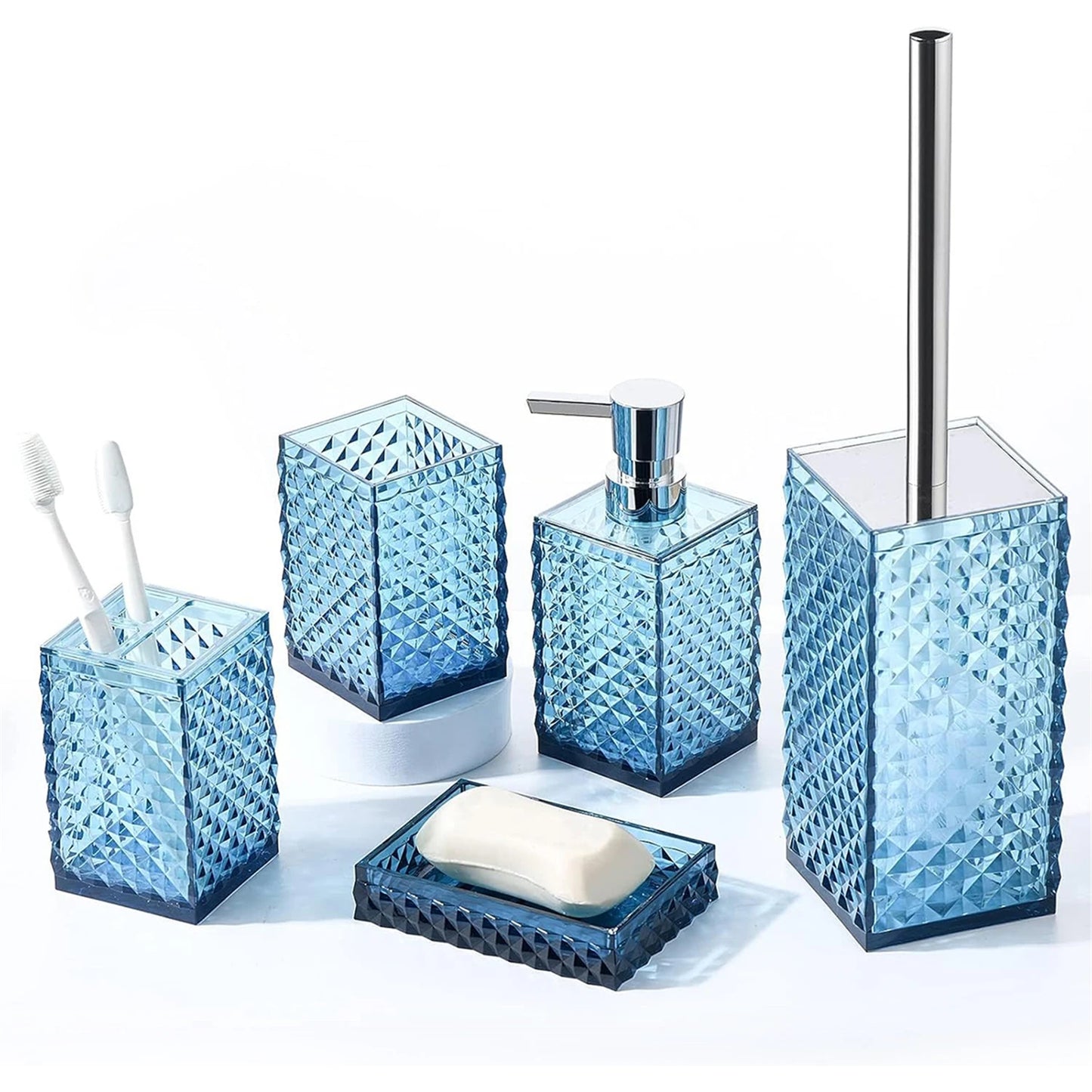 Clear Acrylic Bathroom Accessories Set