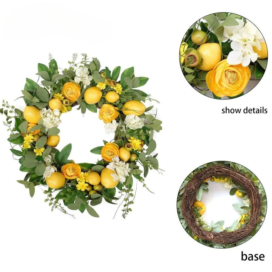 Artificial Lemon Wreath