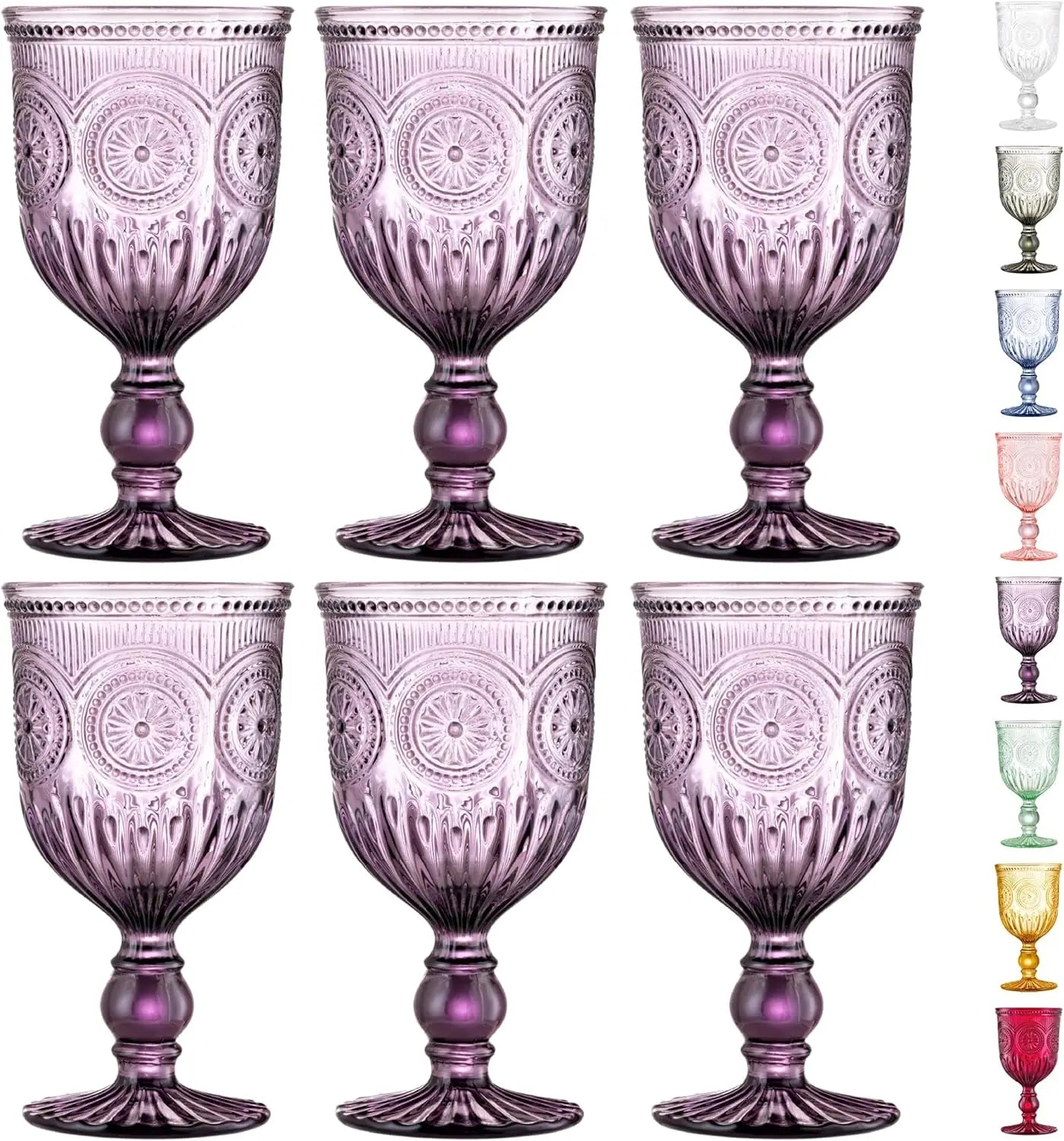 6-piece Set of Smoked Glass Goblets