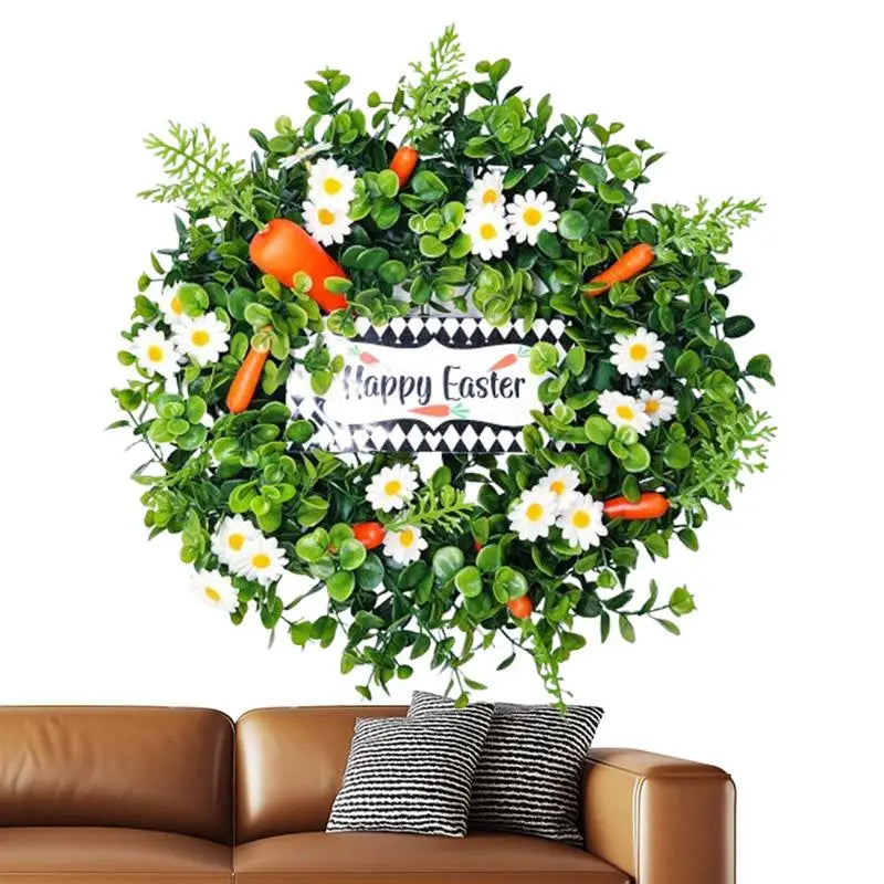 Carrot And Daisy Outdoor Wreath