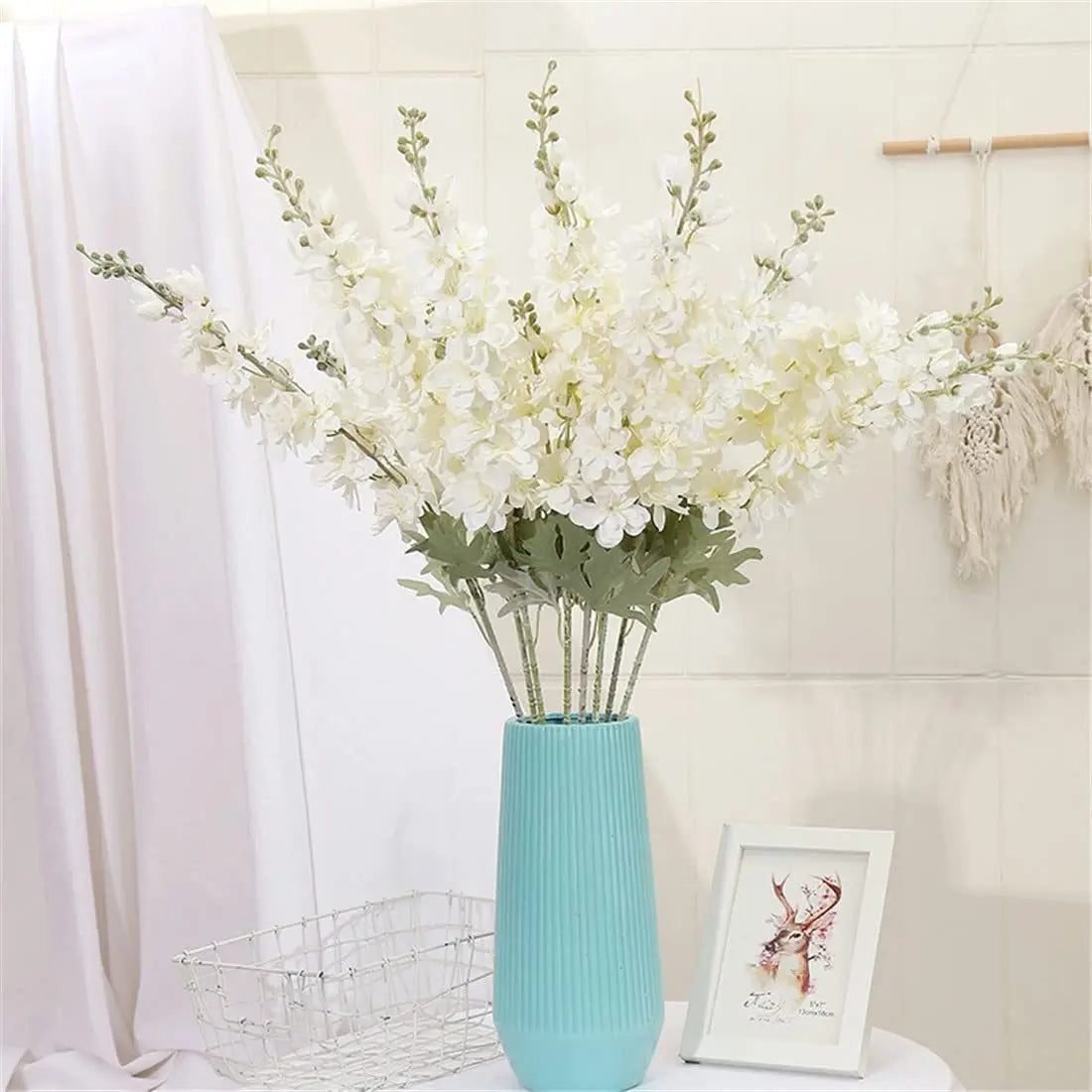 6 Pcs Delphinium Artificial Flowers for Tall Vase