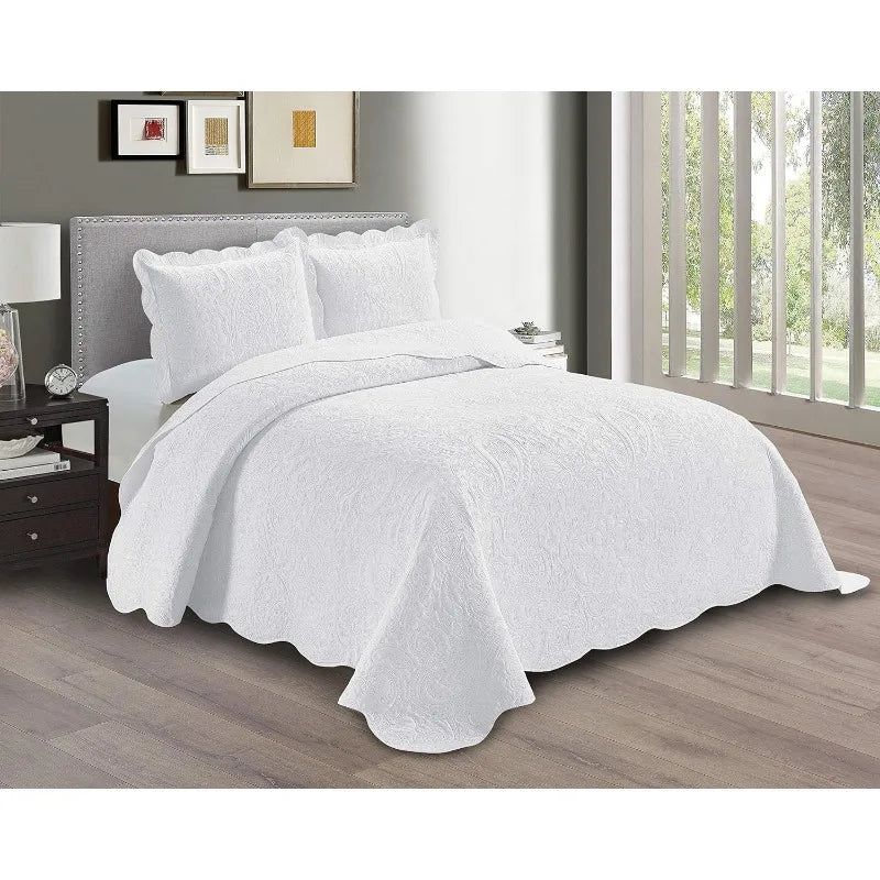 Linen Embossed Bedspread Set