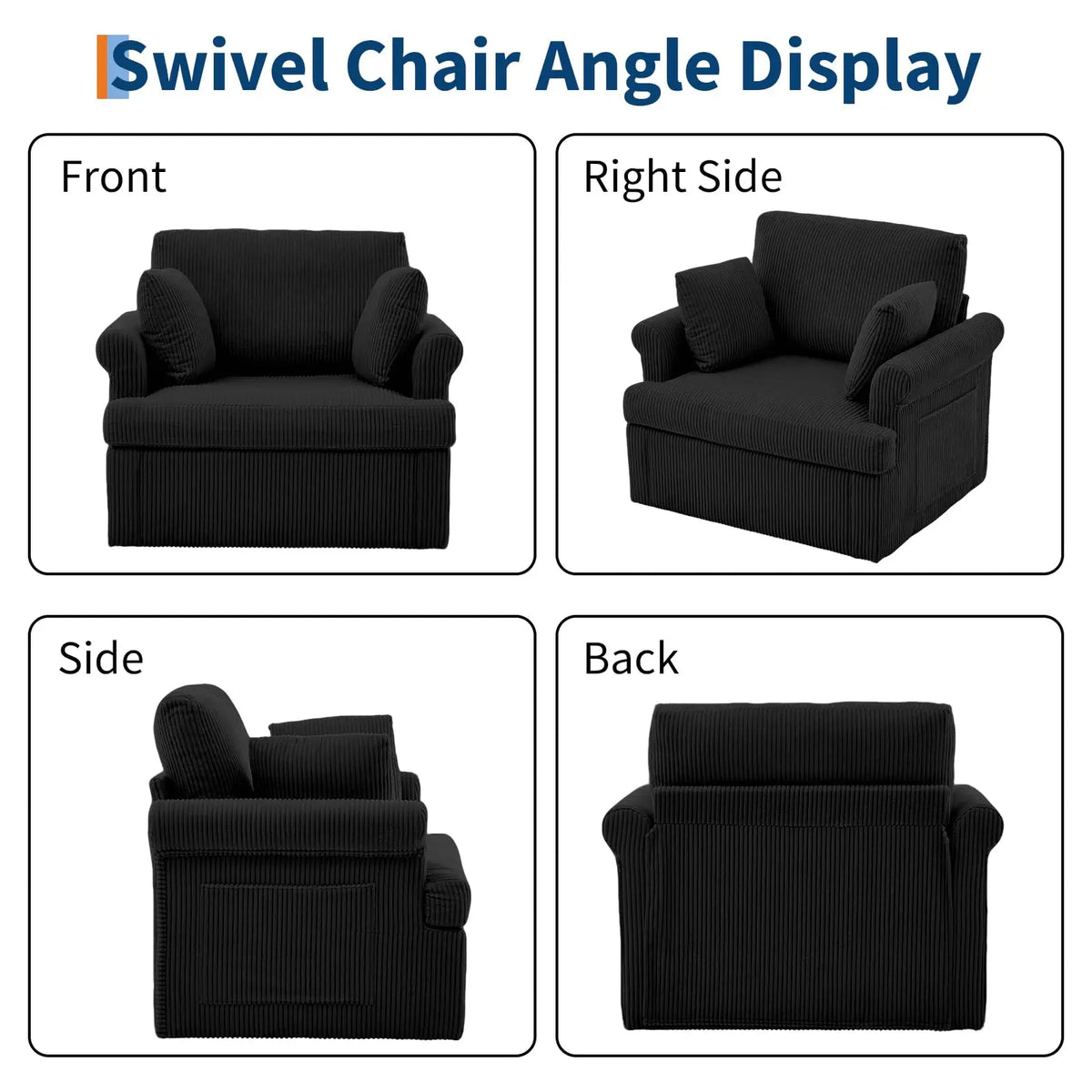 39 Inch Swivel Accent Chair