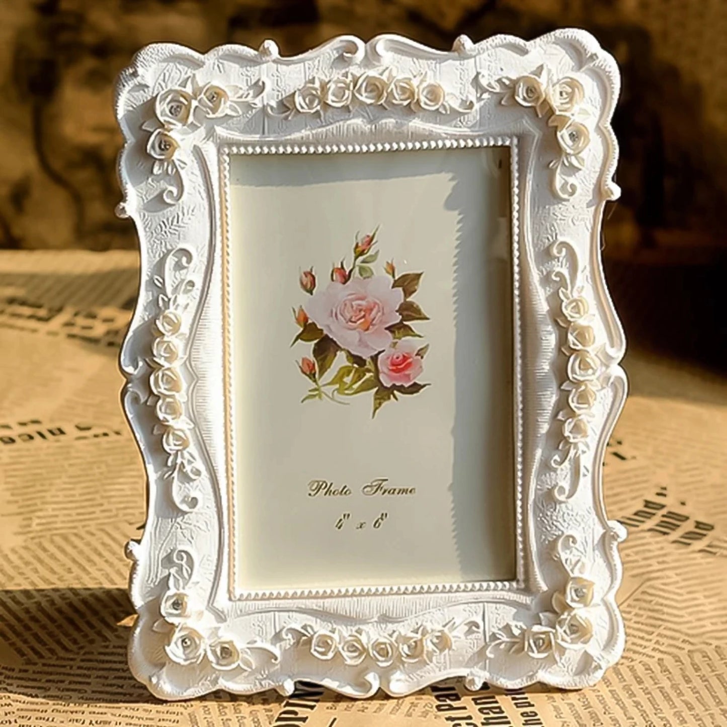 6/7/8inch  White Rose Frame