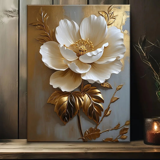 Elegant White Floral Canvas Art