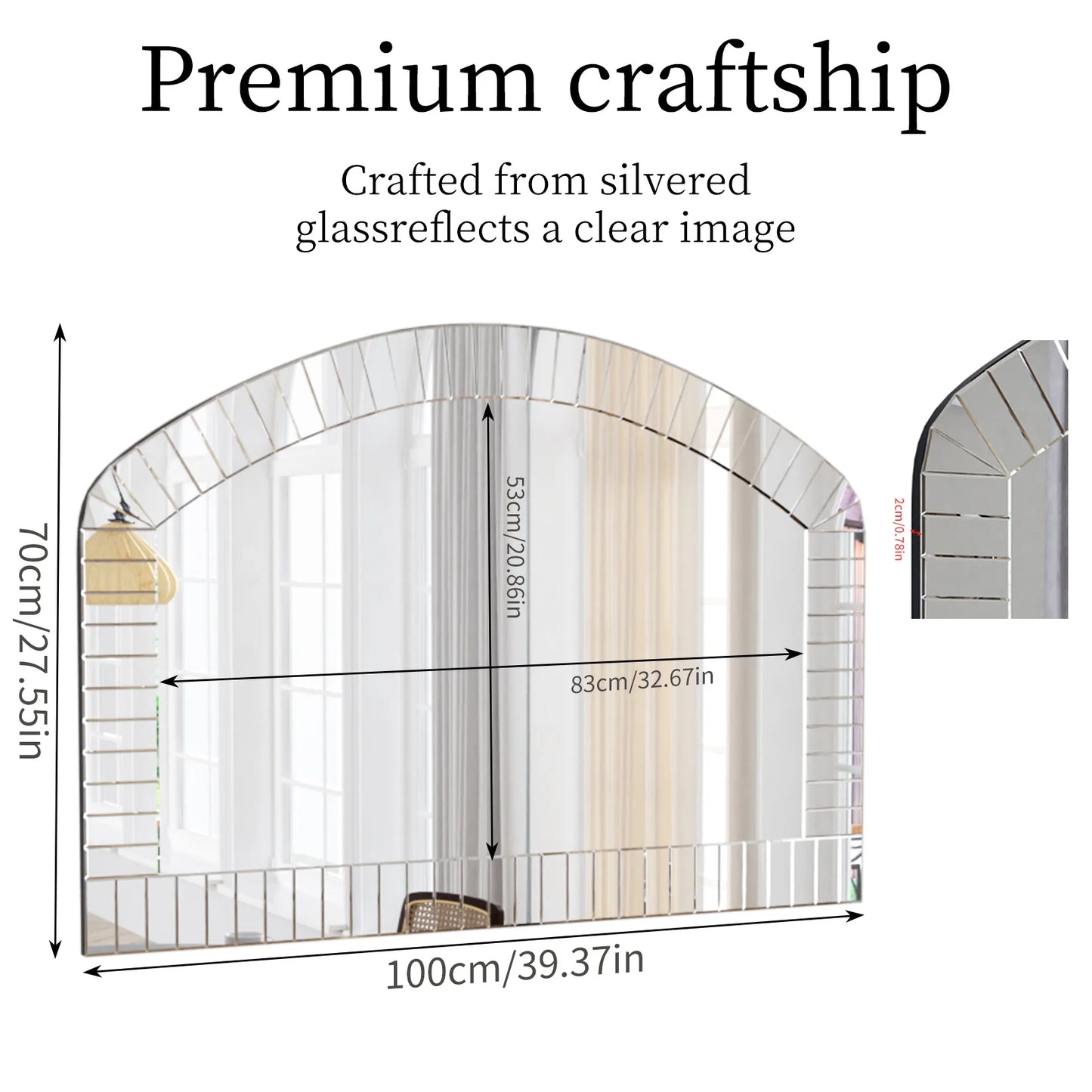 Large Arched Wall Mirror
