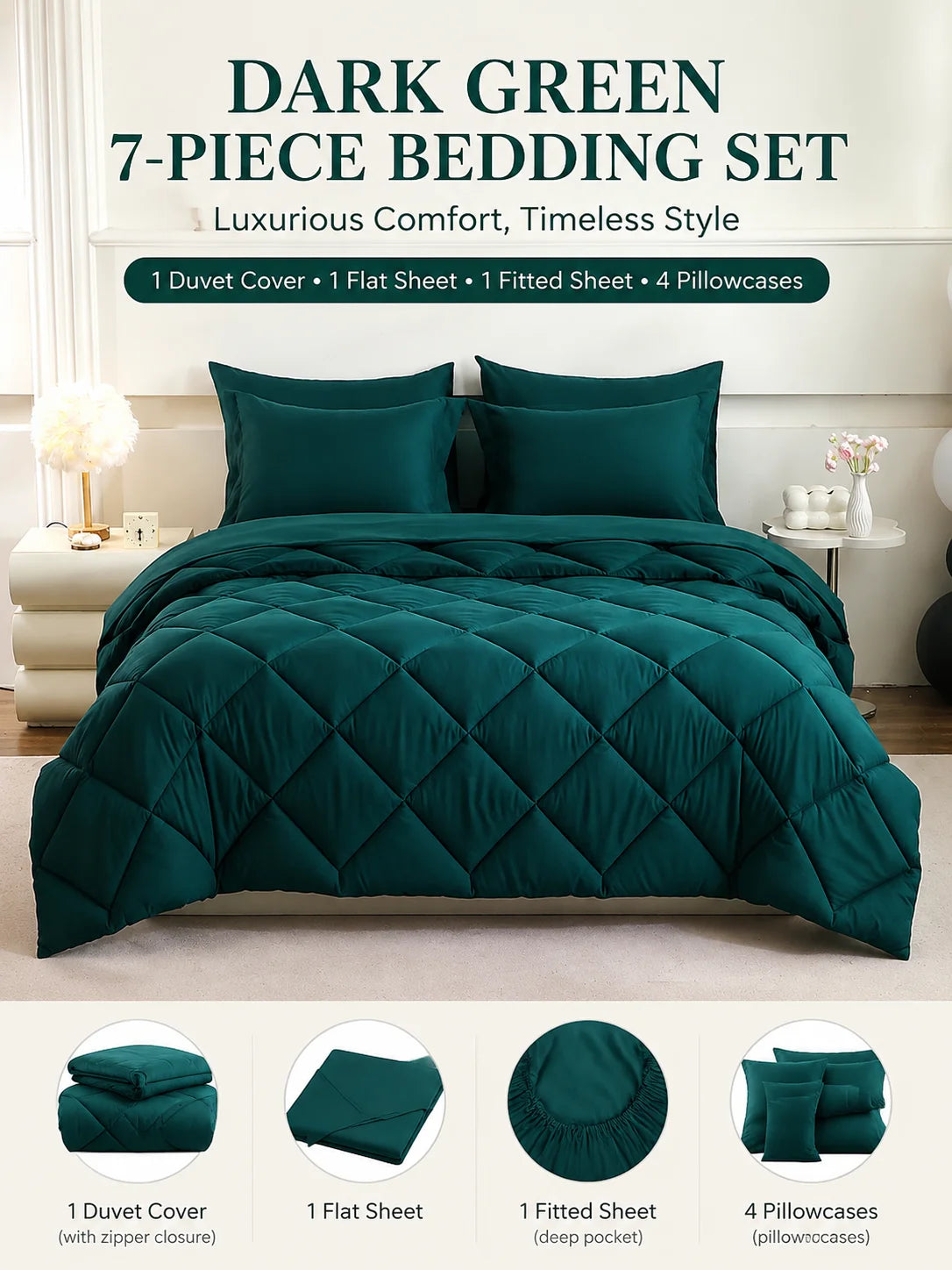 5pcs/7pcs Bedding Sets
