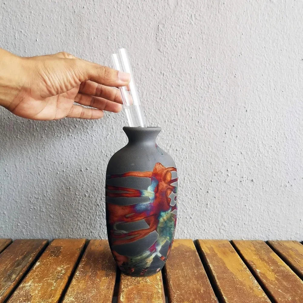 Raku Ceramic Pottery Vase