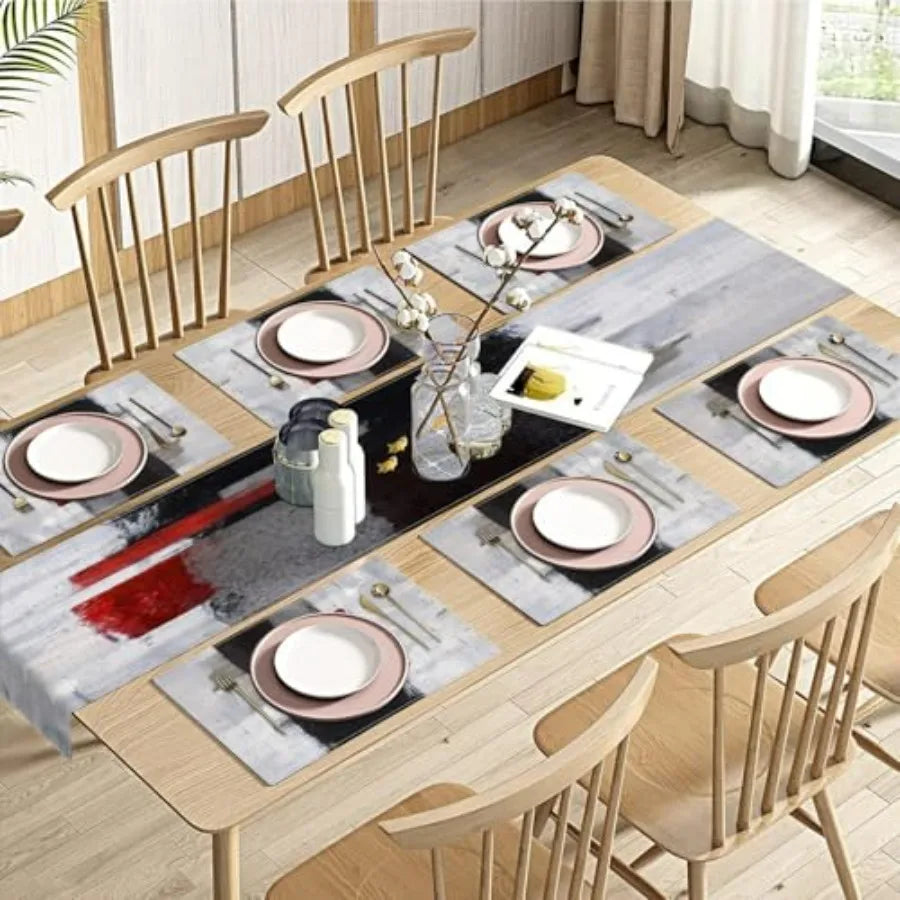 Blue Orange Table Runner Placemats