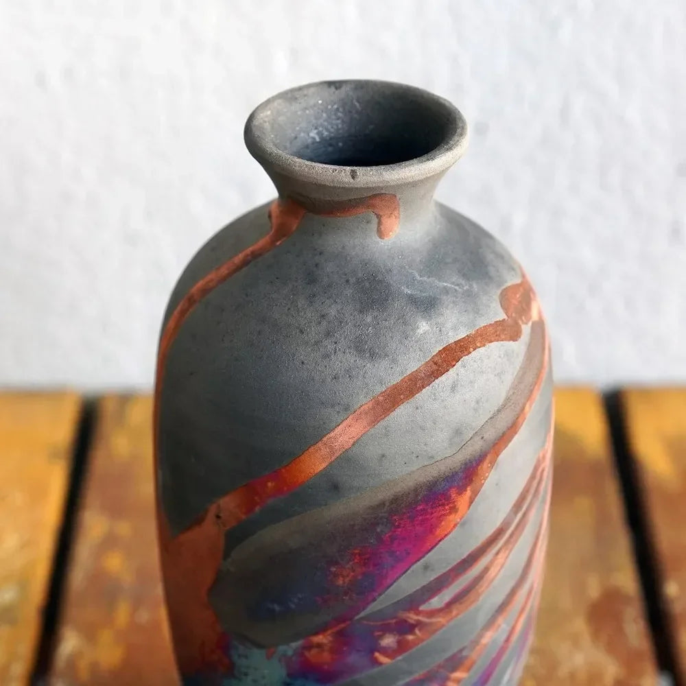 Raku Ceramic Pottery Vase