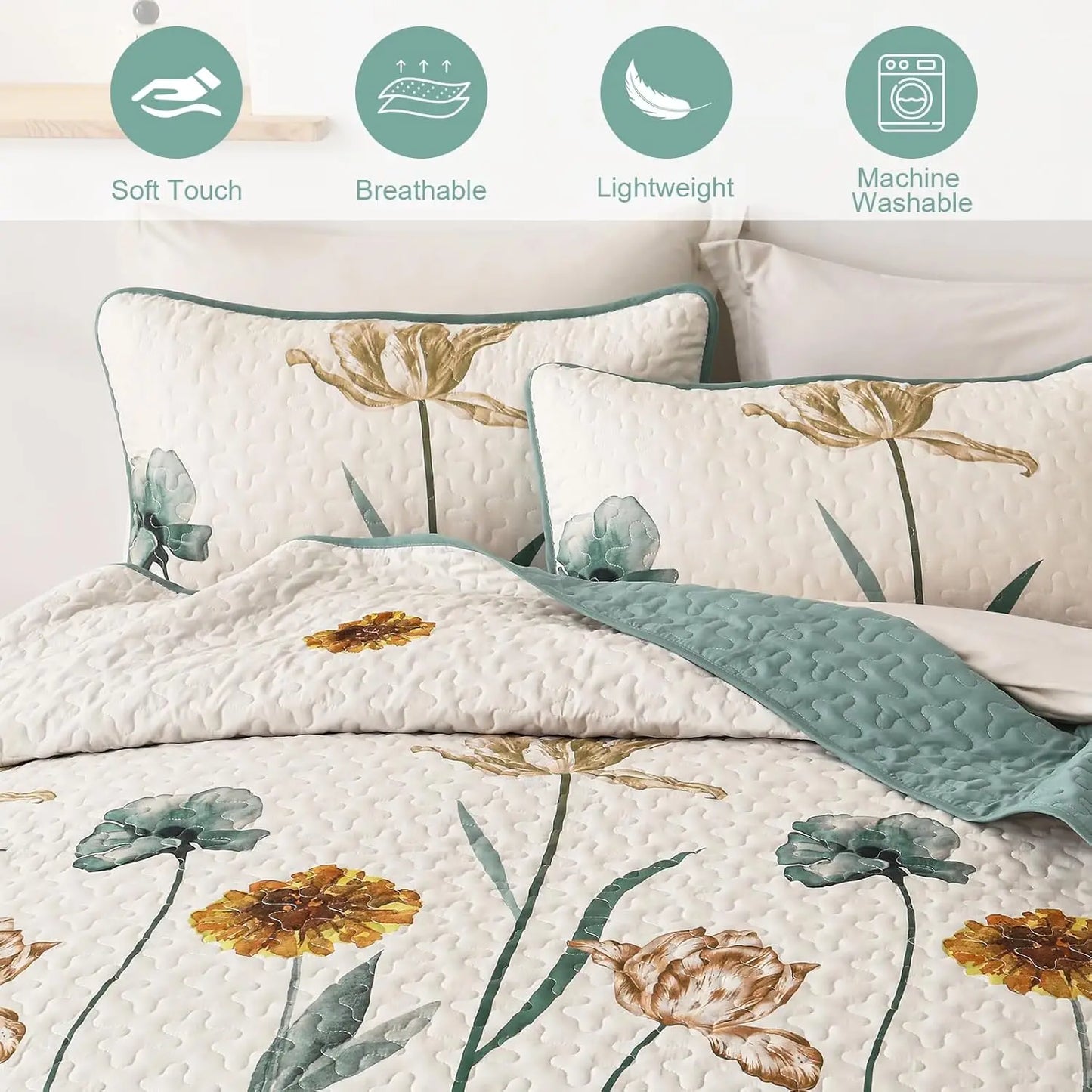 Floral Quilt King Set