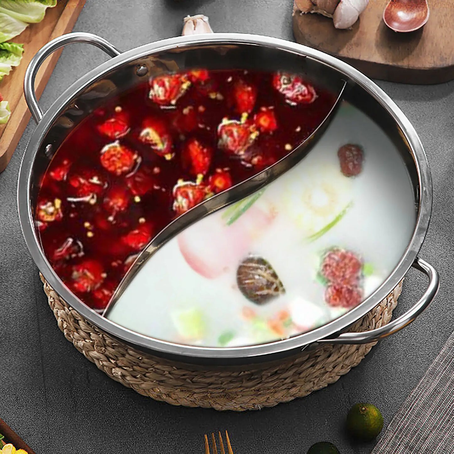 Stainless Steel Double-flavor Hot Pot