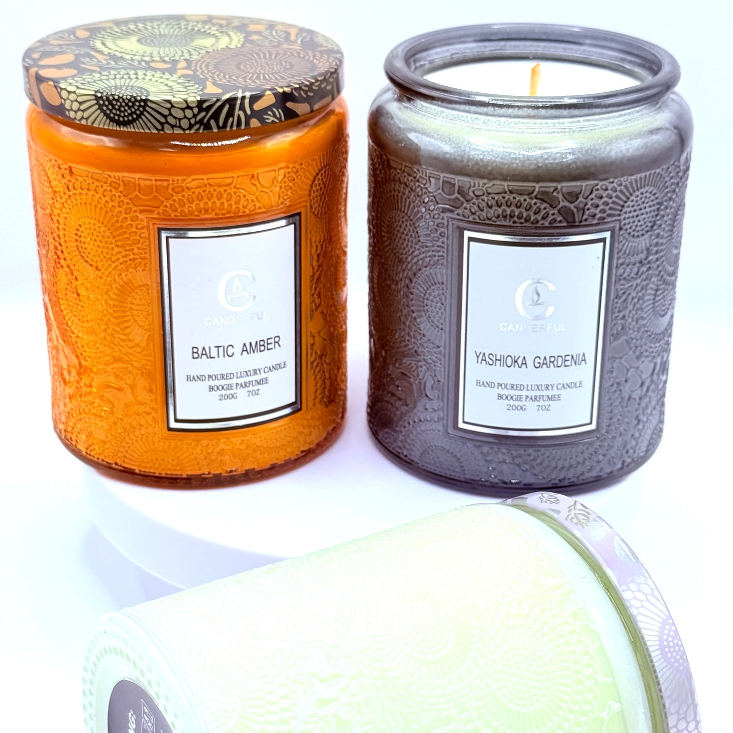 Embossed Glass Scented Candles