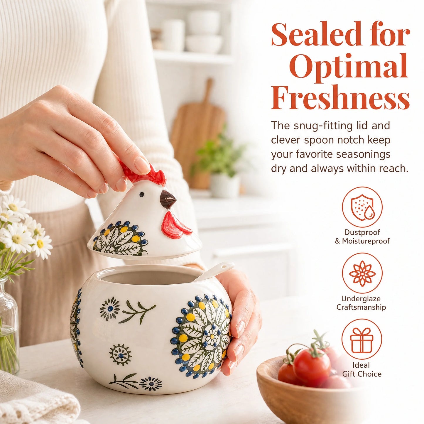 13oz Farmhouse Chicken Salt Jar