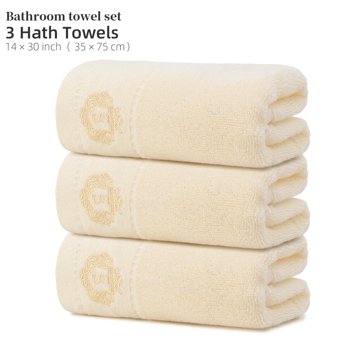 3 Pure Cotton Hair Drying Towels
