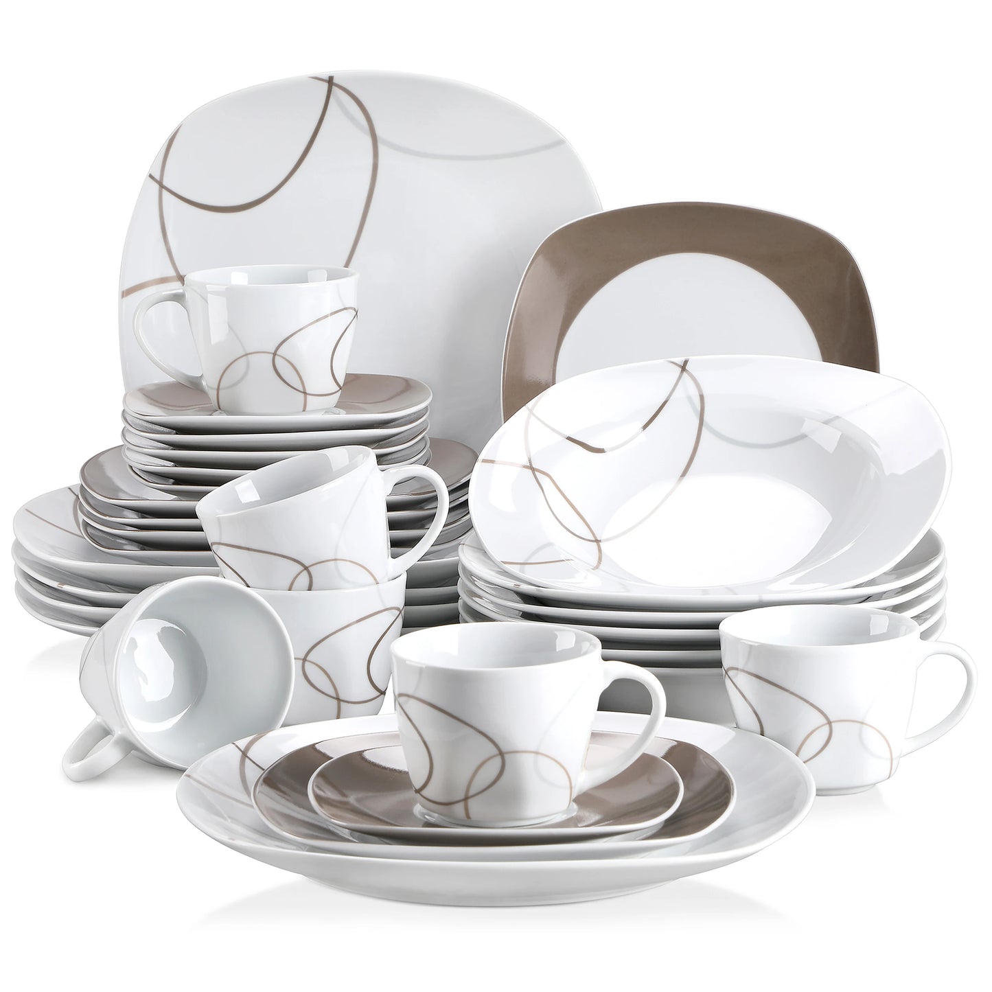 30-Piece Ceramic Dinner Plate Set