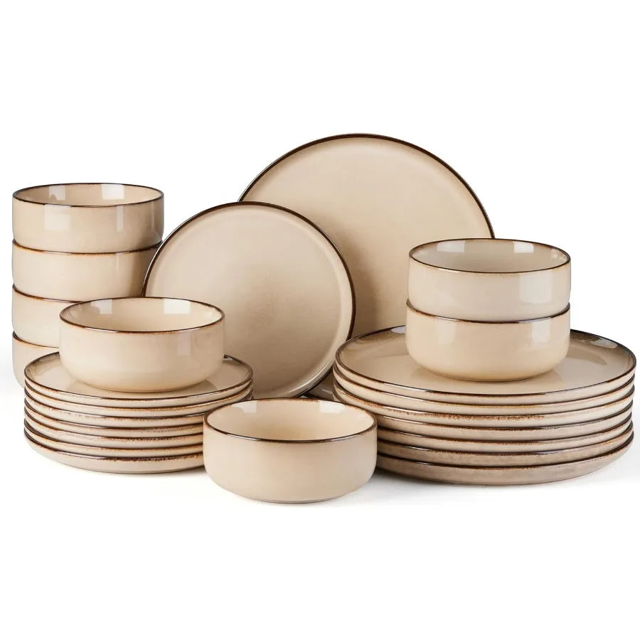 24Pc Stoneware Dinnerware Sets