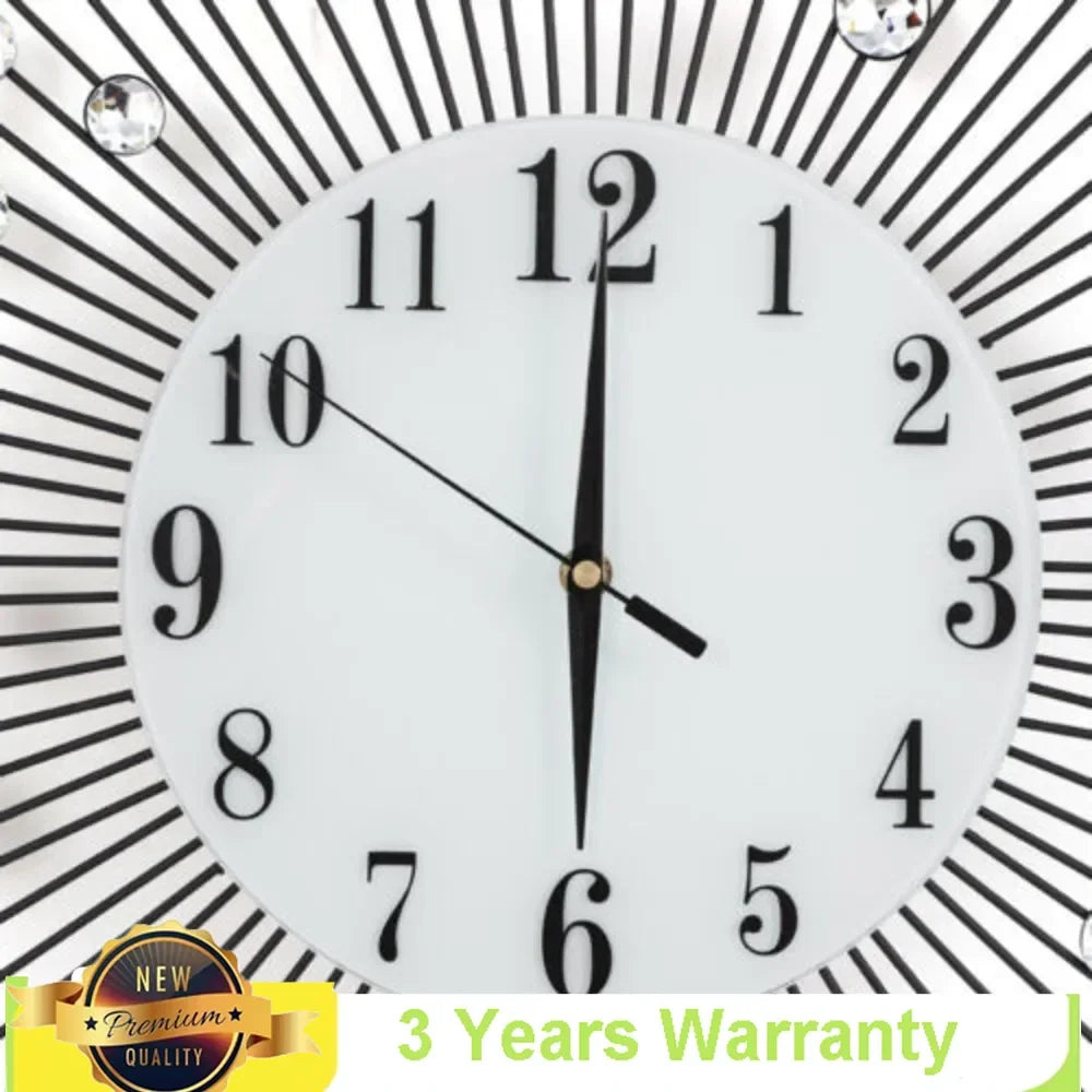 3D Large Metal Sunburst Wall Clock