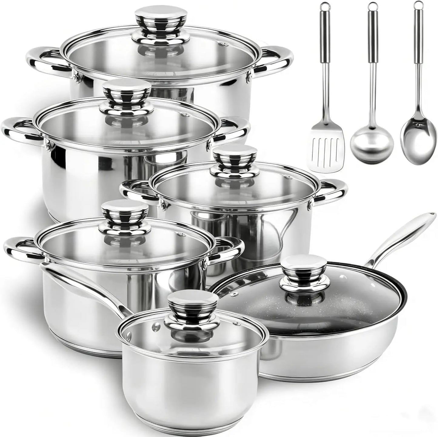 15 Piece Stainless Steel Cookware Set