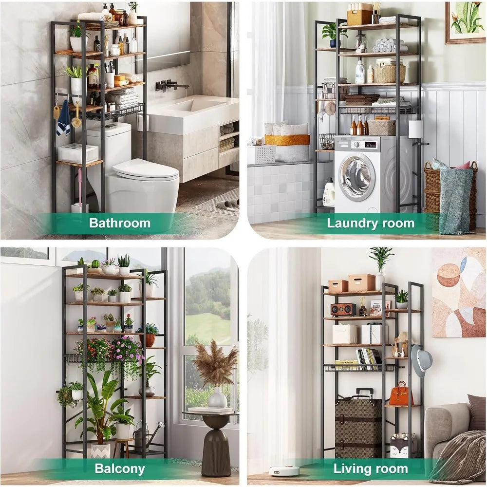 8-Tier Over The Toilet w/Storage Rack