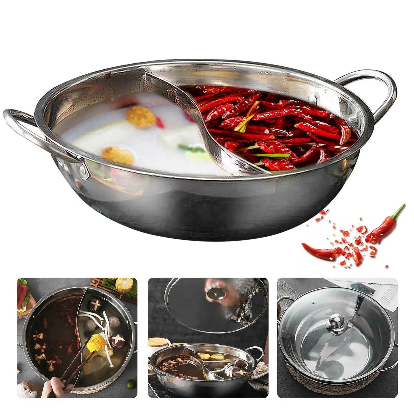 Stainless Steel Double-flavor Hot Pot