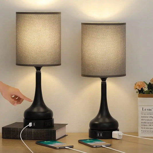 Modern Set of 2 Bedside Table Lamps