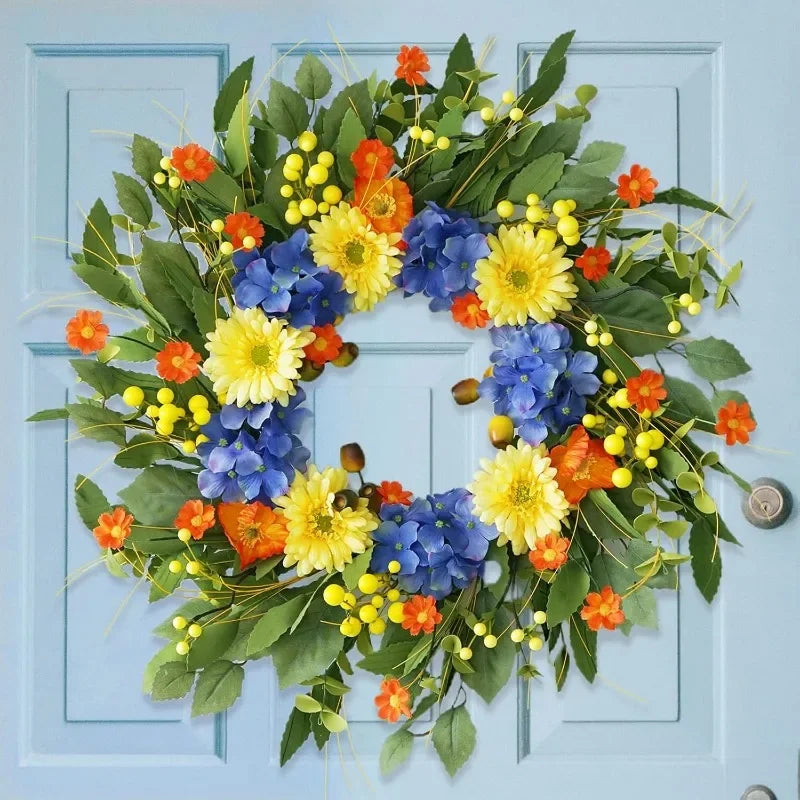 Daisy Spring Wreath with Hydrangea