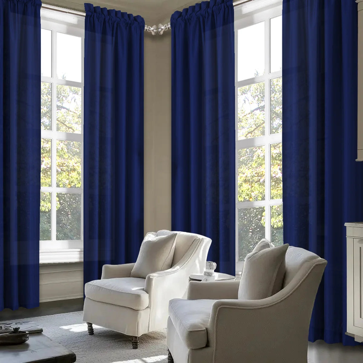 4pcs Light Filtering Curtains