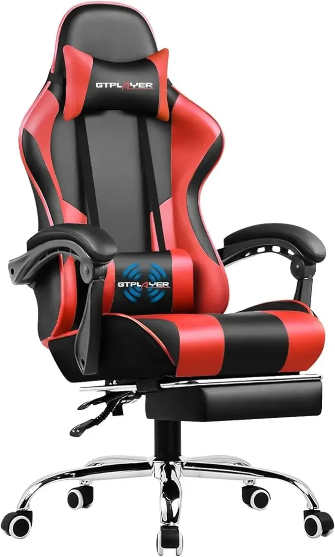 GTPLAYER Gaming Chair, Computer Chair with Footrest and Lumbar Support, Height Adjustable Game Chair with 360°