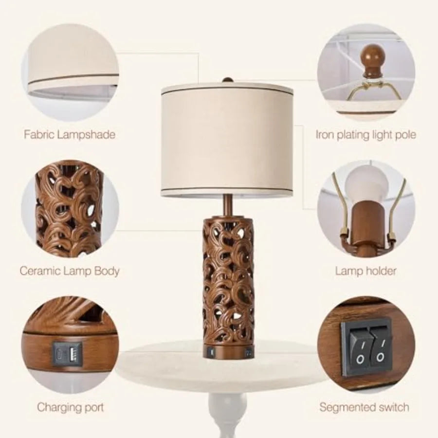 Set of 2 Farmhouse Table Lamps