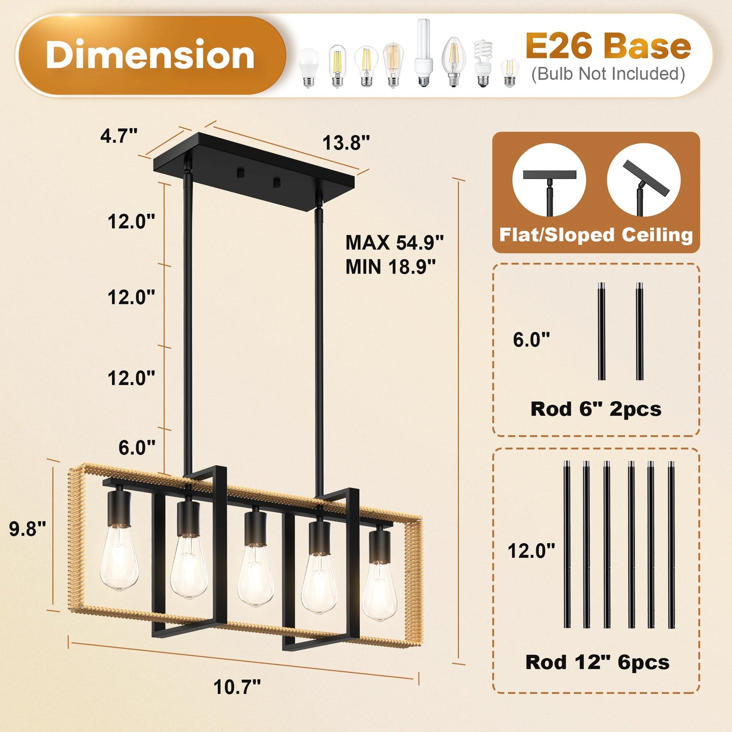 5 Lights Celling Light Fixture