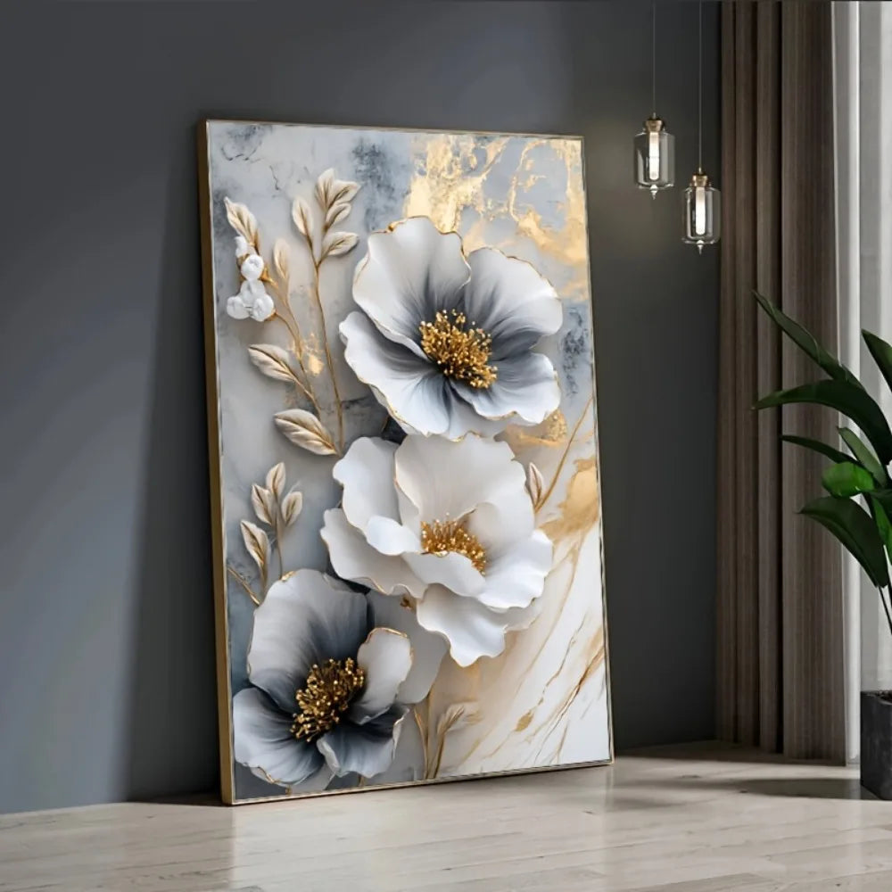 Modern Luxury Floral Canvas Mural