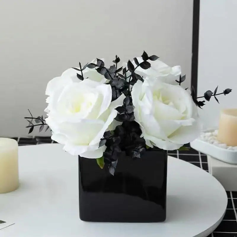 Artificial Flowers in small Ceramic Vase