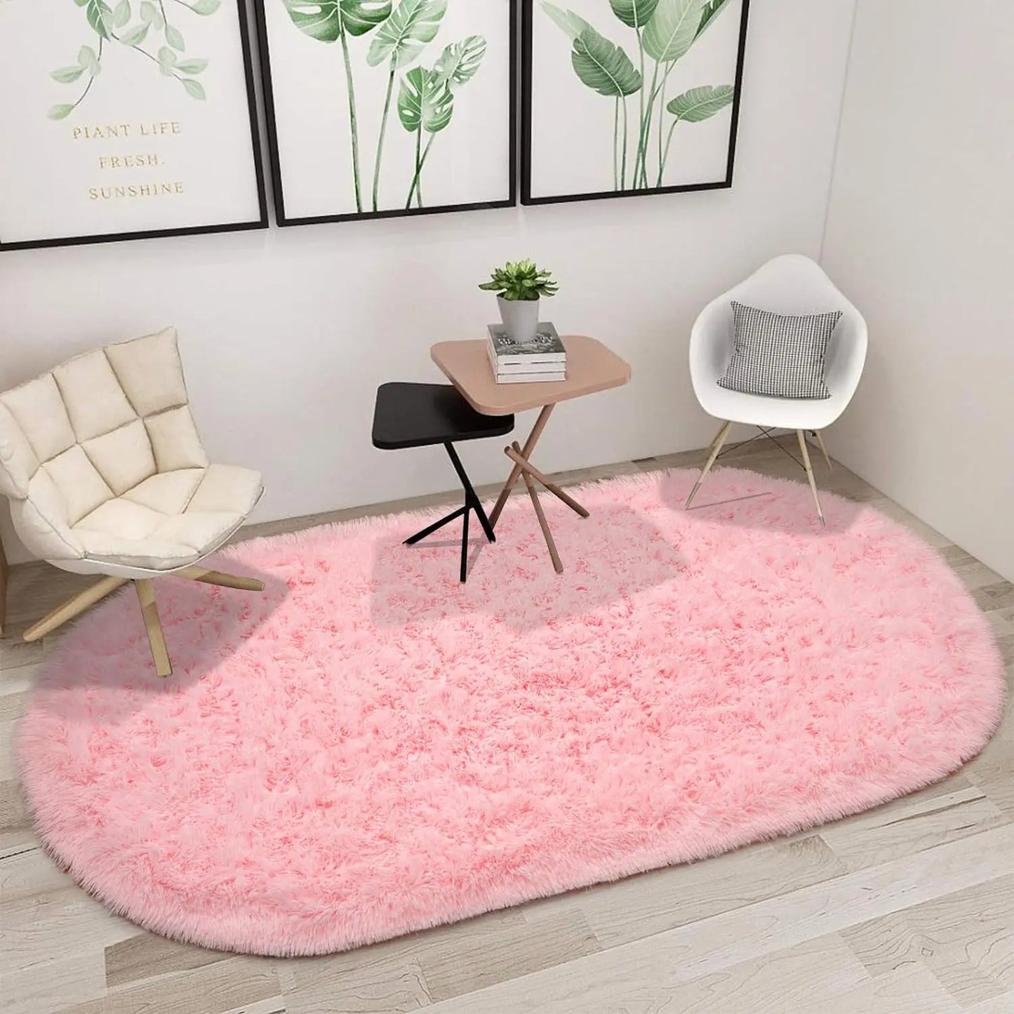 Oval Fluffy Soft Area Rugs