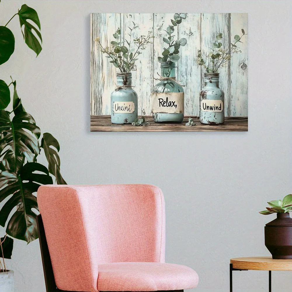 1PC Green Butterfly Vase Canvas