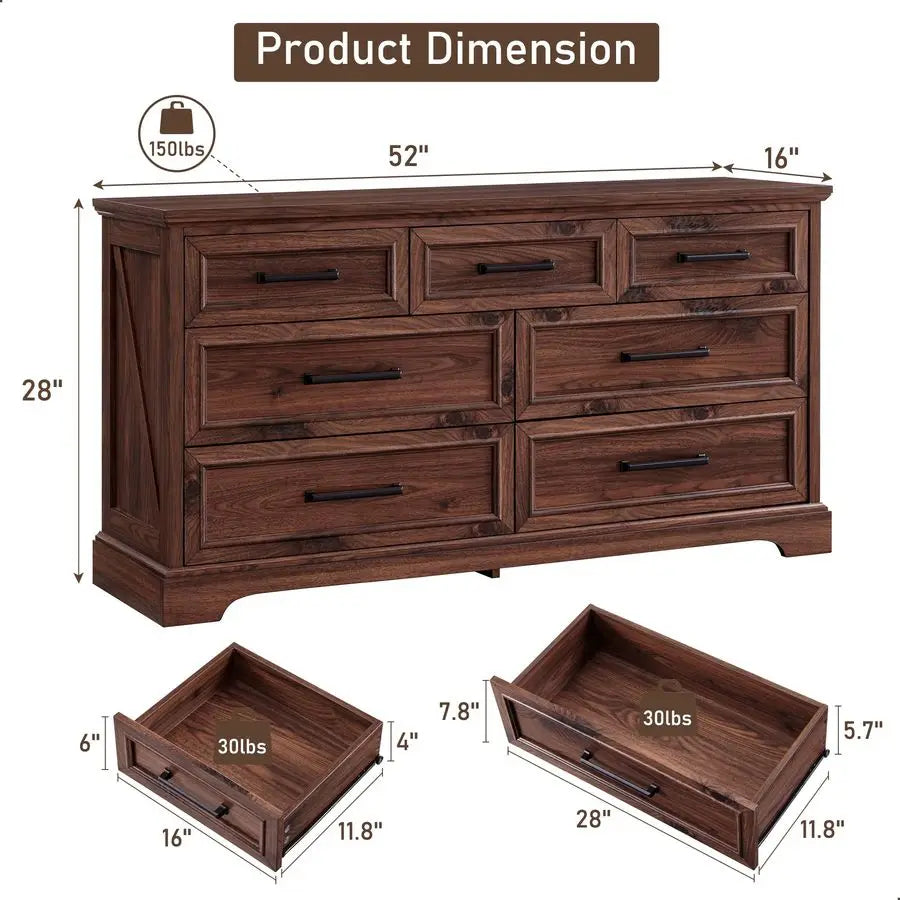 7 Drawer Farmhouse Dresser